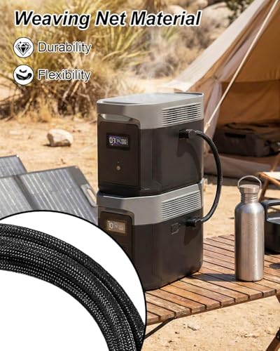 Cable trenzado de 20 pulgadas compatible con Delta 2 Max para evitar cortes de luz 4