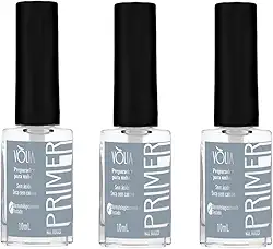 KIT VOLIA 3UN PRIMER NAIL BONDER PREPARADOR UNHAS GEL 10ML