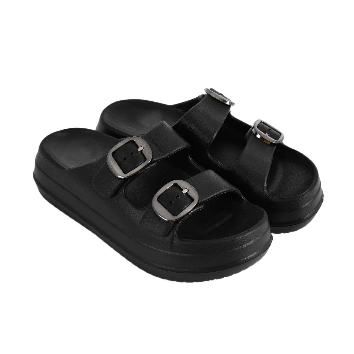 Double Strap Buckle Slip-On Clogs for Women and Girls | Cushioned Slip-On Sandals with Adjustable Strap | Slip-Resistant, Lightweight, Casual & Comfortable Everyday Wear Shoes-image-15