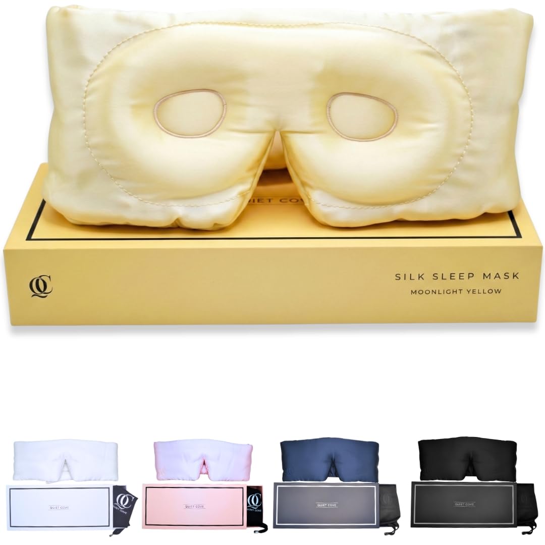 3D Silk Sleep Mask Total Blackout Liner Blocks Light Lightweight 100 Natural Silk Eye Mask Foam Countour Does