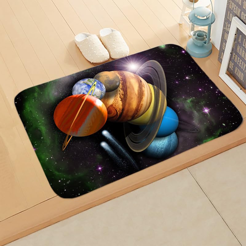 Tapis de couloir vert jaune noir 80x120cm en polyester lavable