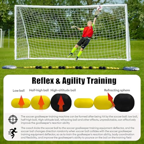 Deflector de portero de una sola línea con bolsas de agua, equipo de entrenamiento de agilidad para la velocidad de reacción, red de rebote portátil para el desarrollo de habilidades de fútbol sala, 9