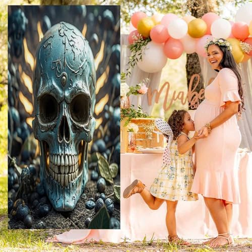 Cortina para puerta opaca con diseño de calavera para separar ambientes 8