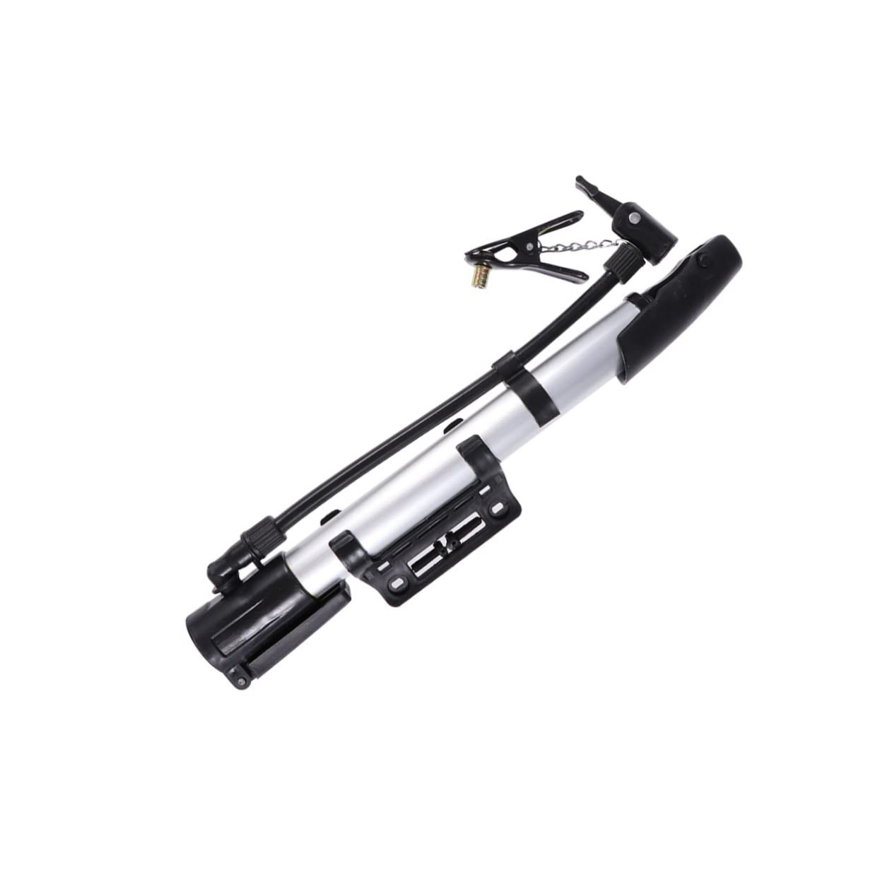 CORHAD Portable Bike Tire Pump High Volume Aluminum Alloy Floor Pump for Road Mountain Bikes from to Valves Lightweight Compact Design Silver White