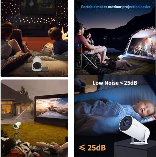 Image of Portable Mini Projector, 4K 1080P Full HD Projector, Support Video Projector, WiFi 5G BT 5.0, Cinema Projector 180 Can Be Rotated, Android 11, Compatible with TV Stick