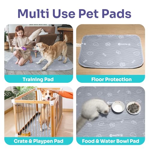 Image of 2 Pack Puppy Pee Pads Heavy Absorbency Washable for Dogs, Reusable Pee Pads Prevent Leakage Non-Slip, Waterproof Pet Training Pads for Puppy Playpen, Crate, Whelping Box, 18 inchx24 inch