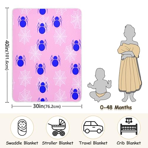 Burbuja Webs on Pink Baby Blanket for Boys Girls, Nursery Soft Warm Swaddling Receiving Baby Blankets, 30x40 in Toddler Blanket3