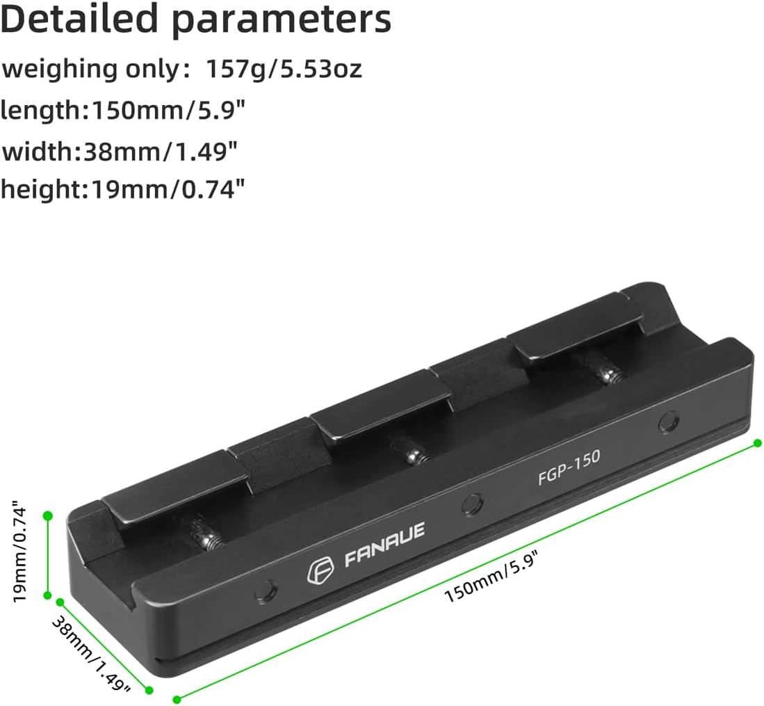 FANAUE Picatinny Arca Swiss Plate,Picatinny Rail to Arca Tripod Mount Adapter,Tripod Dovetail Adapter Mount,ompatibility with Any Arca-Swiss and Picatinny Rail - Image 4
