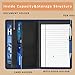 Gorbado A5 Padfolio Business Portfolio Folder,Junior Size Document Folder Organizer, Padfolio with Interior Pocket and Pen Loop, 5 x 8 Writing Pad Included, Navy Blue.