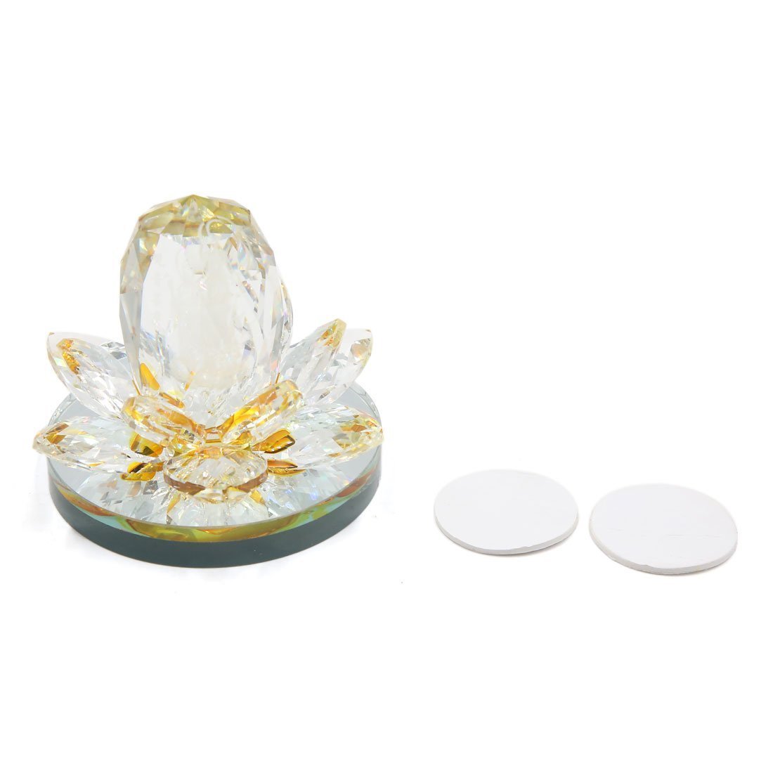 Ubersweet® Imported Yellow Goddess of Mercy Carved Shaped Car Air Freshener Perfume Bottle