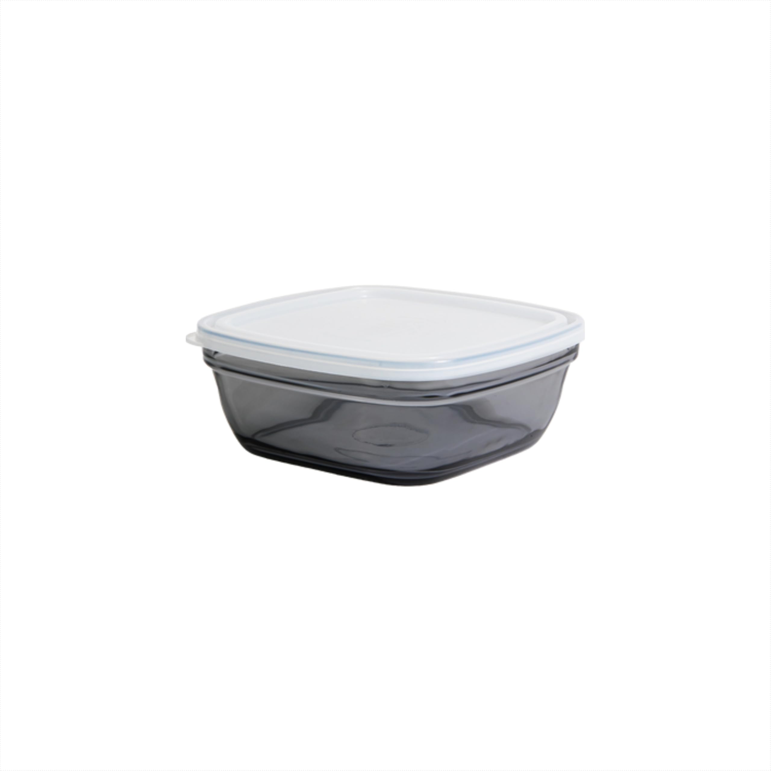 France Fresh Box Square Grey Tempered Glass Storage with Lid | 1.15 L | Durable, 3x Stronger, Microwave and Dishwasher Safe Kitchen Glass Container
