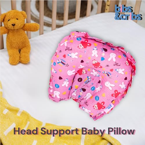 Image of Bibs&Cribs Mustard Seed Baby Pillow for Newborn Babies, Soft Cotton Infant Pillow with Breathable Fabric Cover, Lightweight Baby Bedding Essential for Daily Use, Boys & Girls