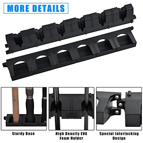 SILANON Vertical Fishing Rod Rack,Wall Mounted Fishing Pole Rod Holder Fishing Pole Storage Organizer 6 Rod Wall Rack for Garage Car