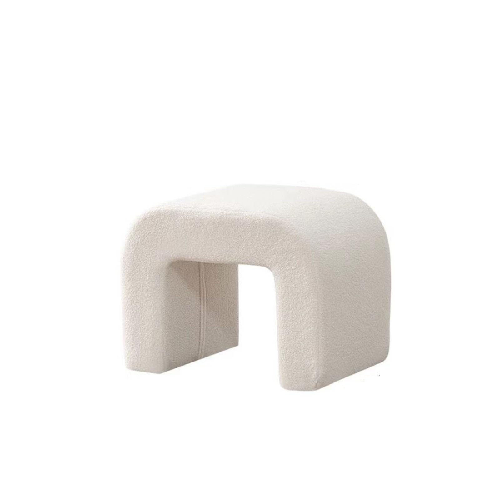 Tabouret ottoman moderne en boucle 100 cm avec pieds en bois