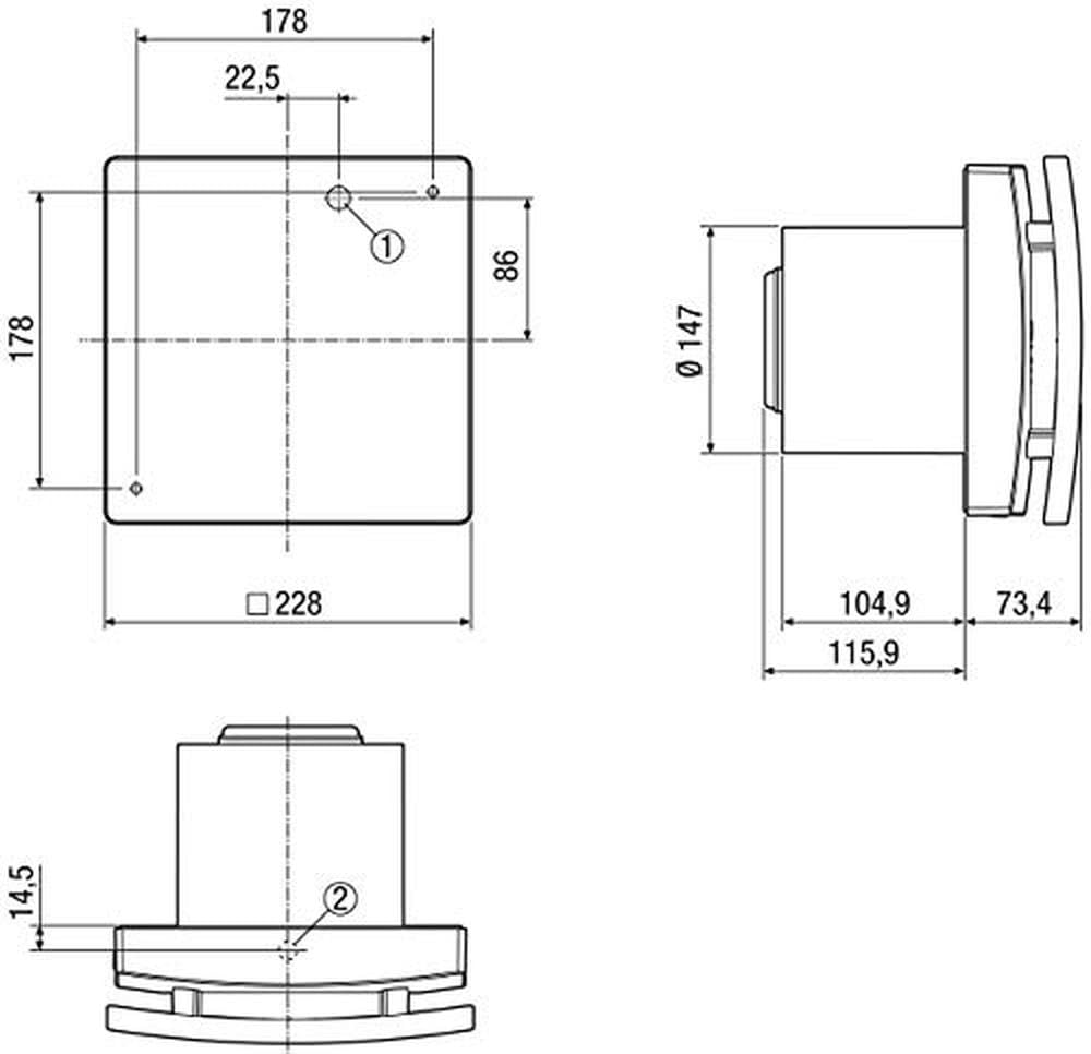 Maico - Original ECA 150 ipro, 0084.0085 - Standardausführung, zweistufiger Kleinraumventilator, für Küche, Waschküche, Keller, Hobbyraum, Saunavorraum