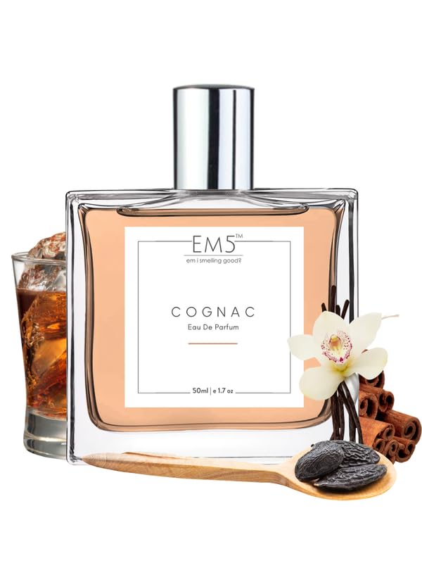 Image of EM5 C0GNAC Unisex Perfume | Eau de Parfum Spray for Men & Women | Woody Amber Warm Spicy Accords Fragrance | Luxury Gift for Him /Her