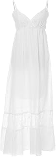 Womens Adjustable Spaghetti Strap Sleeveless Long Lace Boho Dress