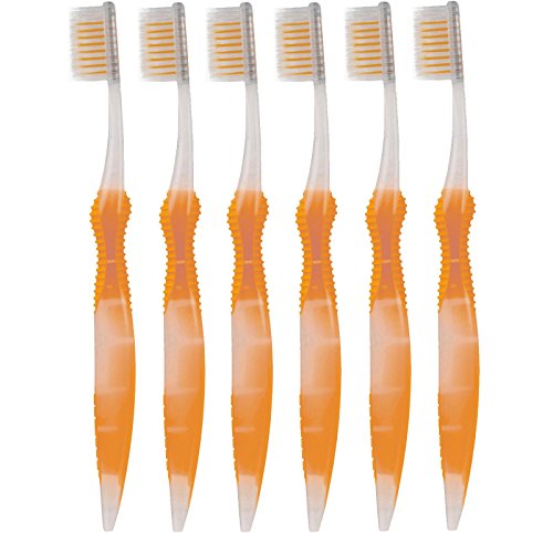 Sofresh Flossing Toothbrush - Adult Size | Your Choice of Color | (6, Orange)