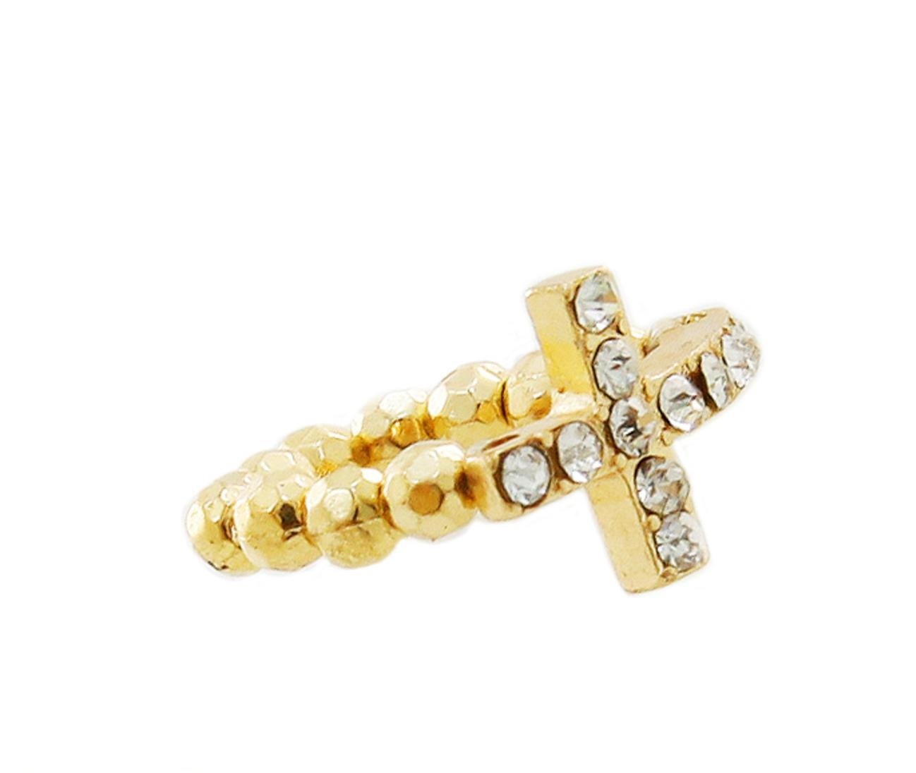 Arras Creations Crystal Cross Ring / AZRIFR146-GCL