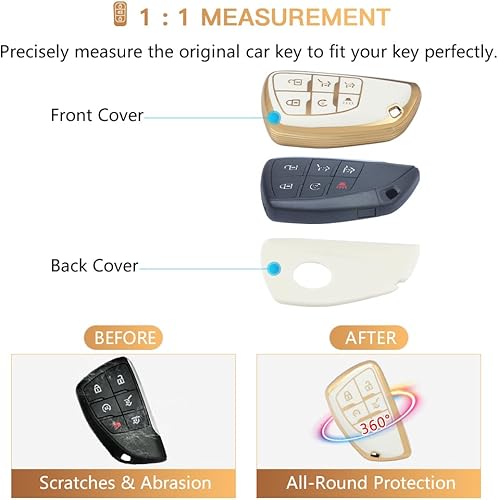 Miniatura 6 de 1797 Funda para llavero de 6 botones para Chevy Chevrolet Tahoe Suburban GMC Yukon 1500 Accesorios 2021-2023 Llavero Bling Car Remote Case Shell