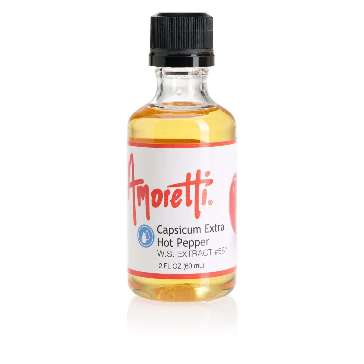 Amoretti - Capsicum Extra Hot Pepper Extract Water Soluble 2 oz - Highly Concentrated & Perfect For Pastry, Savory, Brewing, and more, Preservative Free, Vegan, Kosher Pareve, Keto Friendly