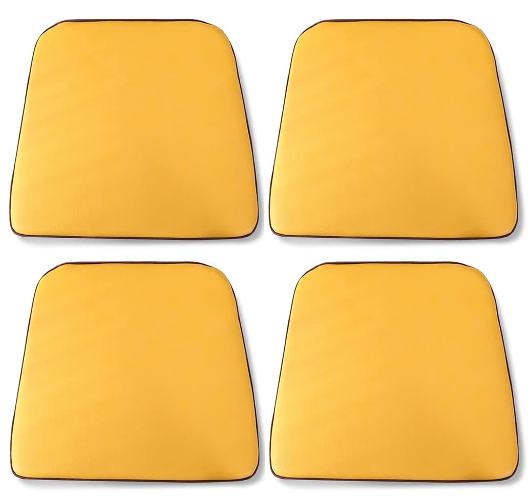 Pokrowce na krzesła jadalniane, Antypoślizgowa skórzana poduszka na krzesło do jadalni w kształcie litery U Wielokolorowa 44x40cm 46x43cm 1 2 4 6 paczek(Yellow-a,46 * 43cm(4packs))