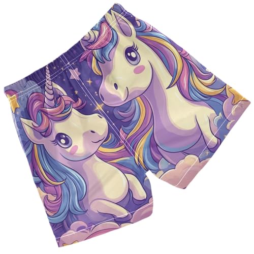 Pigsaly Boys Swim Trunks Cute Kawaii Unicorns Boys Board Shorts Swimsuit Swimwear Summer Bathing Suit 2T2