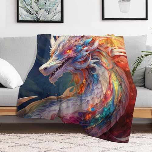Couverture plaid dragon 127x152 cm jeté de canapé doux et résistant - 3