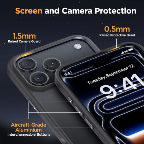 Image of Miracase for Translucent 18 Pro Max Phone Case, Deep Grey