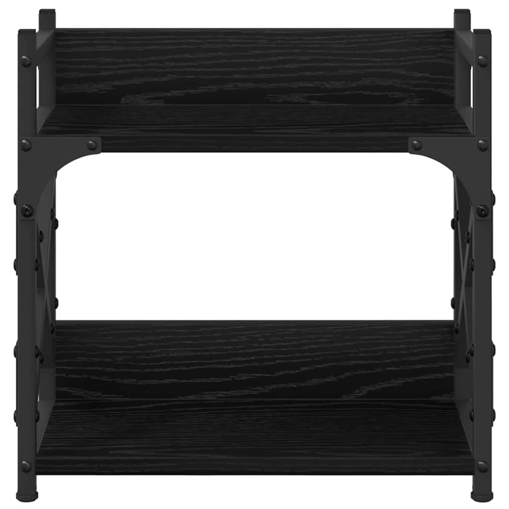 vidaXL Support d'imprimante Chêne Noir 40 x 20 x 40 cm, Support d'imprimante, Design Industriel, Shape rectangulaire, Rangement spacieux, Meuble Compact pour Bureau