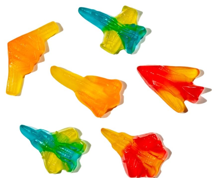 Miniatura 3 de Fruidles Golosinas navideñas patrióticas de los Jets de Gummy Fighter Jets de Estados Unidos, 4 de julio, aperitivos divertidos y festivos, sabor a