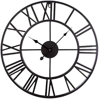 AIKENR Large Retro Numeral Clock, 50CM Metal Wall Clock Silent Iron Roman Numeral Decorative Clock for Living Room Bedroom Kitchen Office