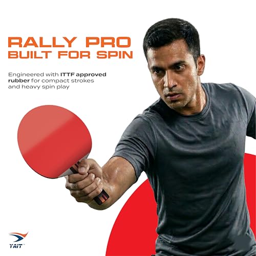 Image of Rally Pro ITTF Approved Table Tennis Racquet | Gambler 7S Rubber | 7 Ply Blade | High Spin | 2.1mm Sponge | TT Paddle with Cover | Ping Pong Bat Racquet for Indoor /Outdoor| for Intermediate Level