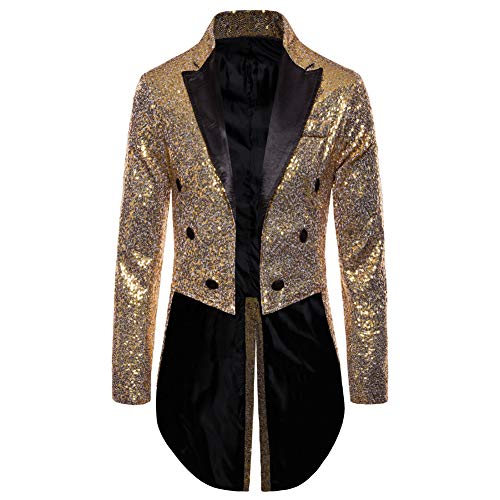 Mens Sequin Tuxedo Tailcoat Slim Fit Swallowtail Suit Jacket Dinner Party Wedding Blazer Show Tux Dress Coat3