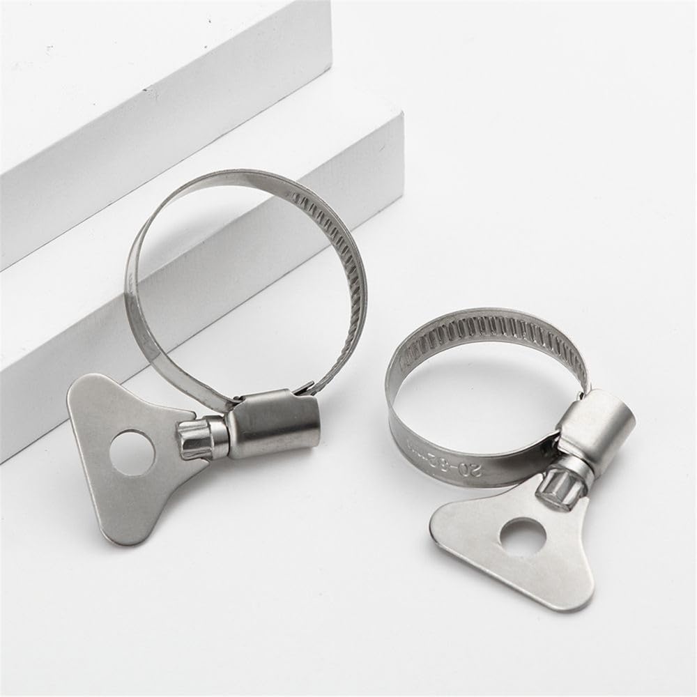 Colliers de Serrage pour tuyaux en Vrac de différe 1 Collier de Serrage en T Acier Inoxydable 201 avec poignée for Tuyau d'air, d'eau et Carburant, 10 à 60 mm(40 60 mm)