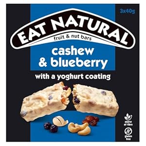 Eat Natural Cashew & Blueberry Fruit & Nut Bars, 3 x 40g
