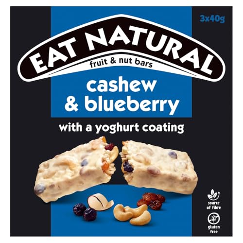 Eat Natural Cashew & Blueberry Fruit & Nut Bars, 3 x 40g