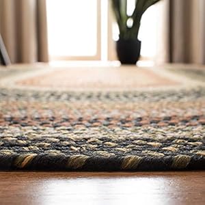 SAFAVIEH Braided Collection Area Rug - 4' x 6' Oval, Multi, Handmade Country Cottage Reversible, Ideal for High Traffic Areas in Living Room, Bedroom (BRD308A) SAFAVIEH Braided Collection Area Rug 4 x 6 Oval Multi Handmade Country Cottage Reversible Ideal for High Traffic Areas in Living Room Bedroom BRD308A