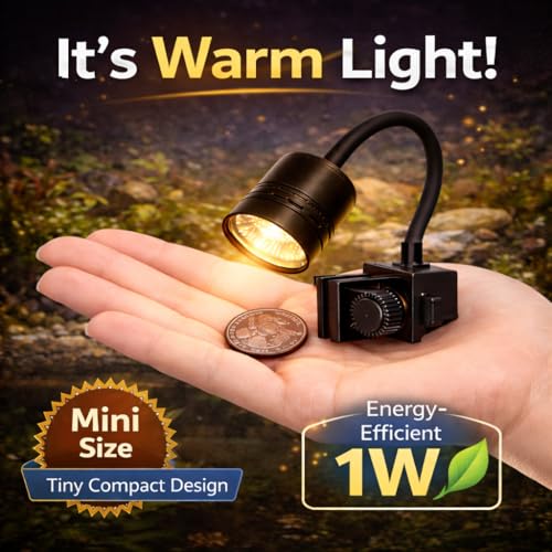 Image of VAYINATO Mini LED Aquarium Spotlight 1W | Focus Warm Light | Waterproof Submersible Lamp for Fish Tank & Aquarium Plants | Compact Clip-On Design