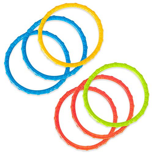 YHmall 6 Pack Pool Diving Toys Water Swimming Pool Diving Rings Toys for Kids Colorful Easy to Find and Grab (Blue) Connecticut 