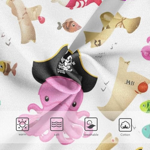 Cute Pink Octopuses Pirates Panties for Girl Girls Underwear Toddler Cotton Fun Print Briefs Kids Undies 2t3