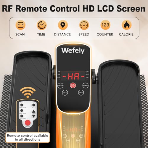Image of Under Desk Elliptical Machine,Leg Exerciser While Sitting for Seniors with 12 Adjustable Speed RF Remote Control,Quiet & Portable Mini Seated Pedal Exerciser with Non-Slip Mat for Home Office