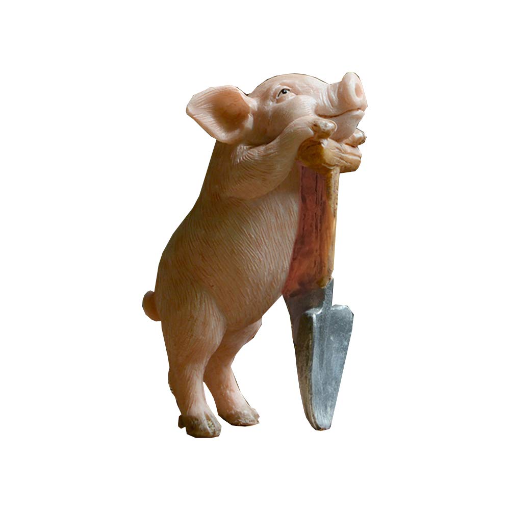 Gemmia Miniature Fairy Garden Pig Figurine - Tired But Happy Pig