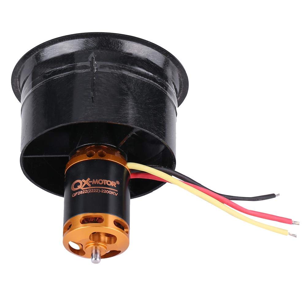 RC Flugzeugmotor, 2200KV 64mm 12 Klingen Motor für RC-Flugzeug, Flugzeugantrieb mit 6 Bananensteckern und Wärmeschrumpfröhren für Modelle, Drohnen und Hobbyprojekte