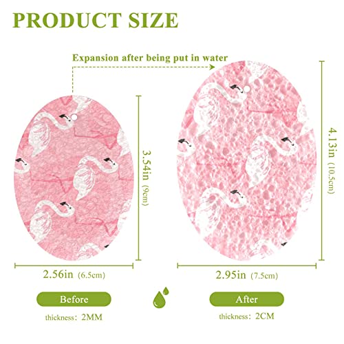 Image of 3PCS Scrub Sponges Pink Flamingo Pop-up Dish Sponge for Cleaning Kitchen Bathroom Household Non-Scratch Scrubber