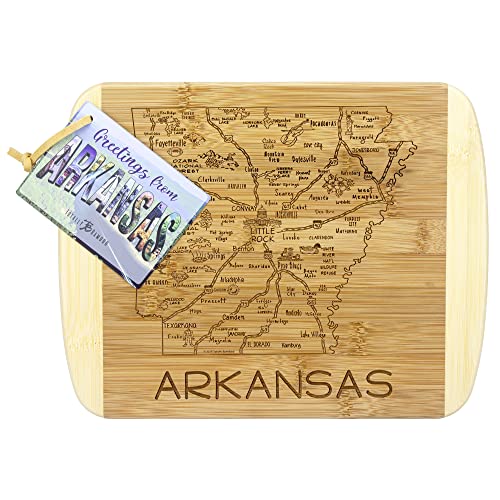Image of Totally Bamboo A Slice of Life Arkansas Engraved Map Cutting Board
