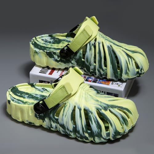 Image of Monstera Slippers, Variegated Monstera Shoes, Non-Slip Soft Lightweight Bathroom Slides Unisex