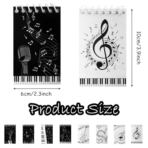Bloc-notes à spirale musique lot de 8 petits carnets notes pour étudiants et école
