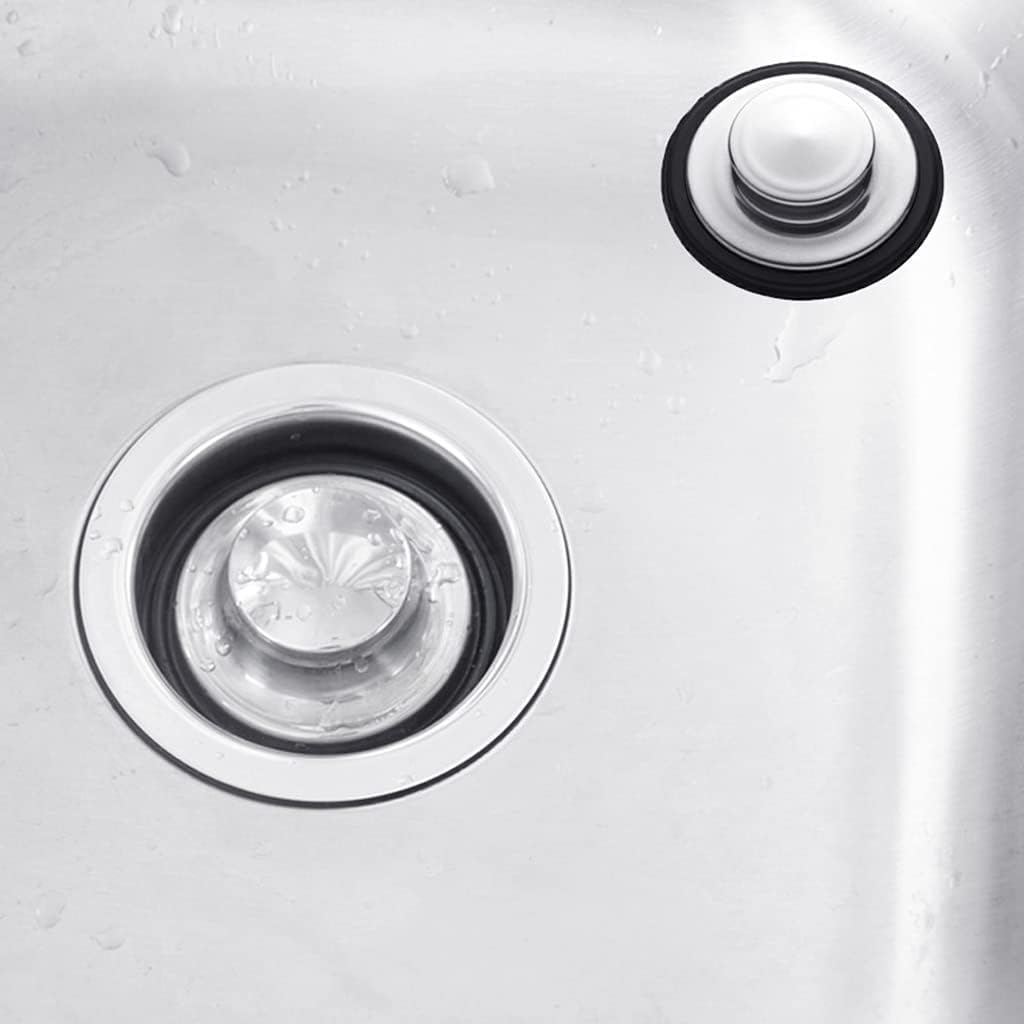 1 Pack 86mm Universal Stainless Steel Kitchen Sink Stopper for Most Standard 3.39 Inch Drain - Keeping Water Garbage Disposal Plugs Kitchen Sink Stopper