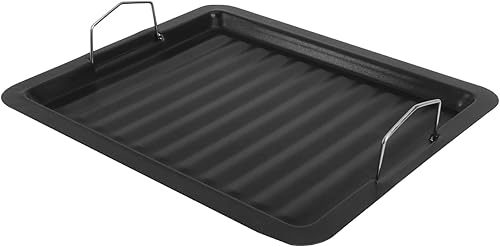 Yardwe Sartén para asar en el hogar, sartén para barbacoa, herramienta para hornear, accesorio de parrilla, resistente bandeja de freír al aire